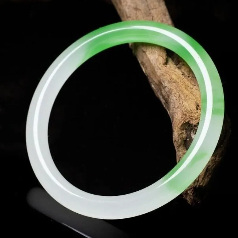 Золотистый Шелковый нефритовый браслет ледяные семена тонкий женский с зеленым