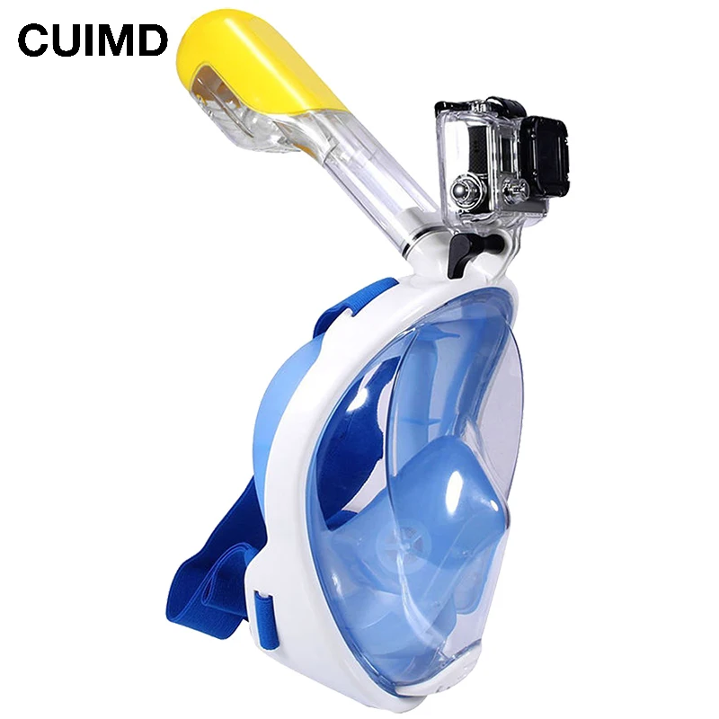 

Swimming Diving Snorkeling Full Face Mask Surface Scuba for Gopro yi sj osmo SJCAM Sports camera L/XL Black waterproof