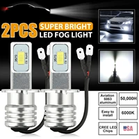 2pcs h3 led car fog light bulbs drl h1 h8 h9 h11 9005 9006 9012 h4 h7 auto lamp 6000k 6500k 80w 12v 24v 3750 chips headlight