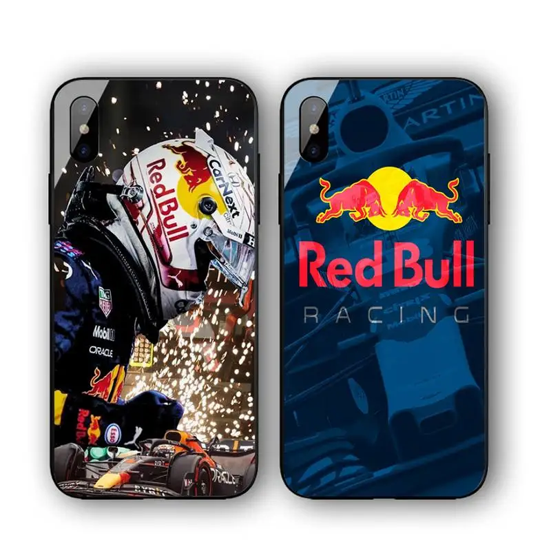 

RED Energy Drink Bull Phone Case For Iphone 11 12 13 14 Pro Max 7 8 Plus X Xr Xs Max Se2020 Tempered Glass Cove