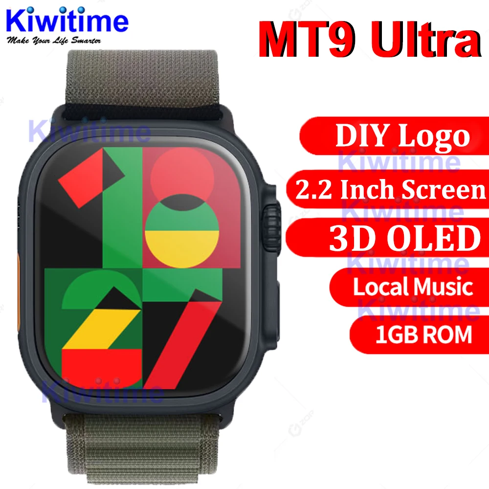 

KIWITIME MT9 Ultra Smart Watch 2.2 Inch Screen 49mm 1GB ROM DIY Logo Games Smartwatch Men PK H11 Ultra Hello Watch 3 HK8 PRO MAX