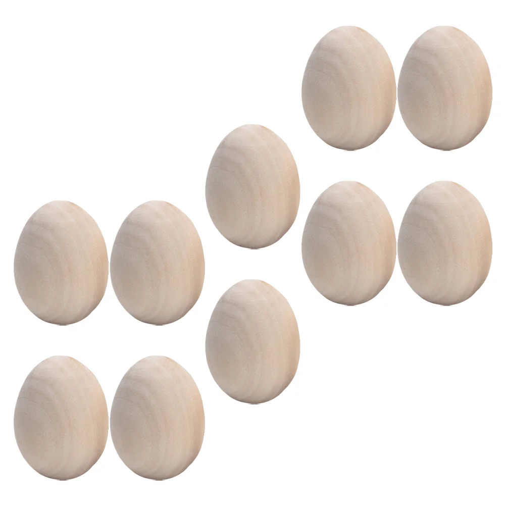 

10 Pcs Wooden Goose Egg Rayan Toys Kids Unpainted Wood Eggs Egg Toy Hand Painted Wooden Eggs Filler Wood Egg DIY Wooden Egg