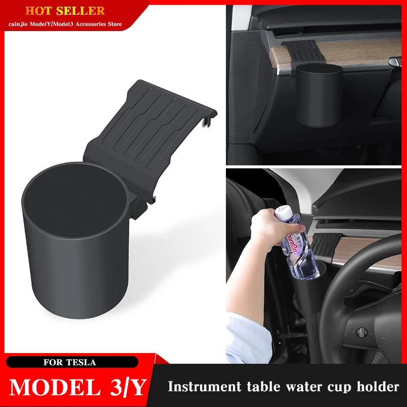 

For Tesla Model Y2024 Instrument Table Water Cup Holder Model 3 2023 Door Storage Cup Collection Accessories