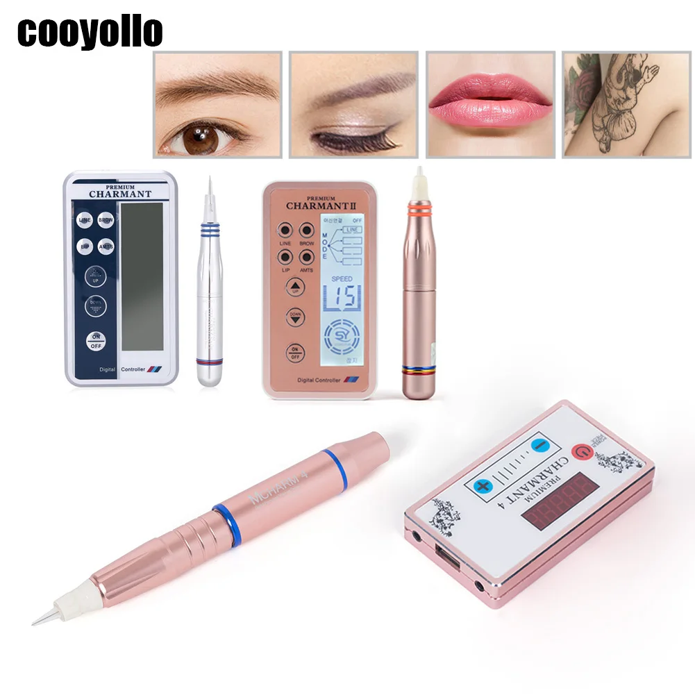Машинка машинка Charmant для перманентного макияжа, профессиональная цифровая тату-ручка для подводки глаз, бровей, губ, микроблейдинга, принад...