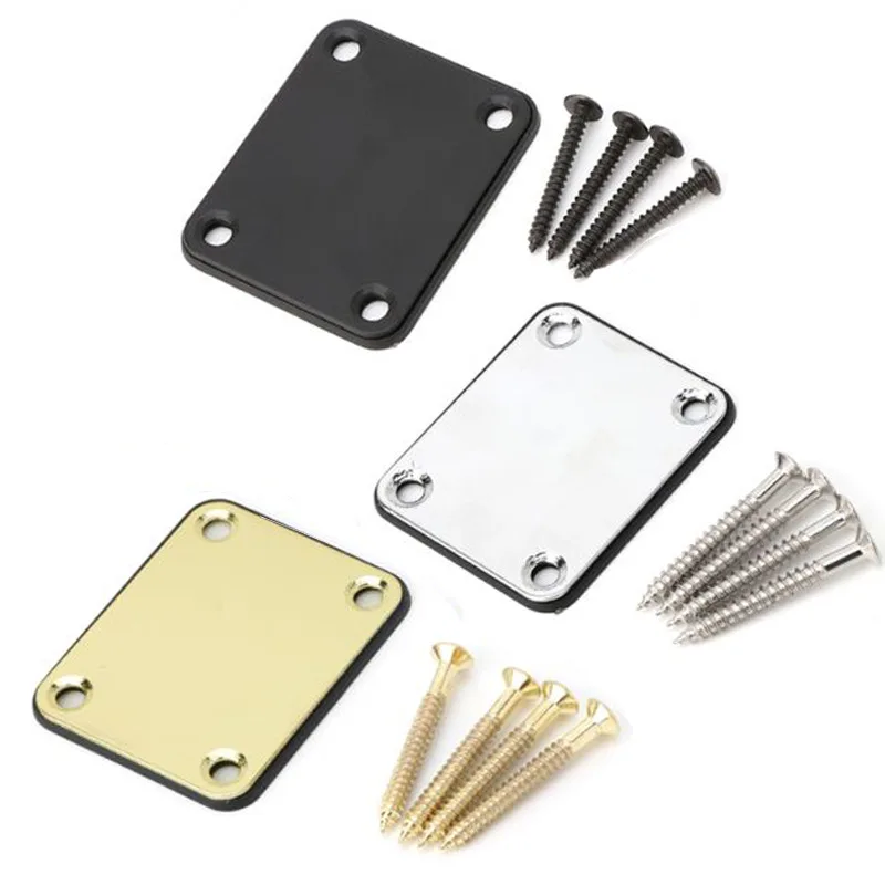

St/Tele Guitar Bass Neck Body Connection Reinforced Steel Plate with Screws Musical Instrument Parts Accessories