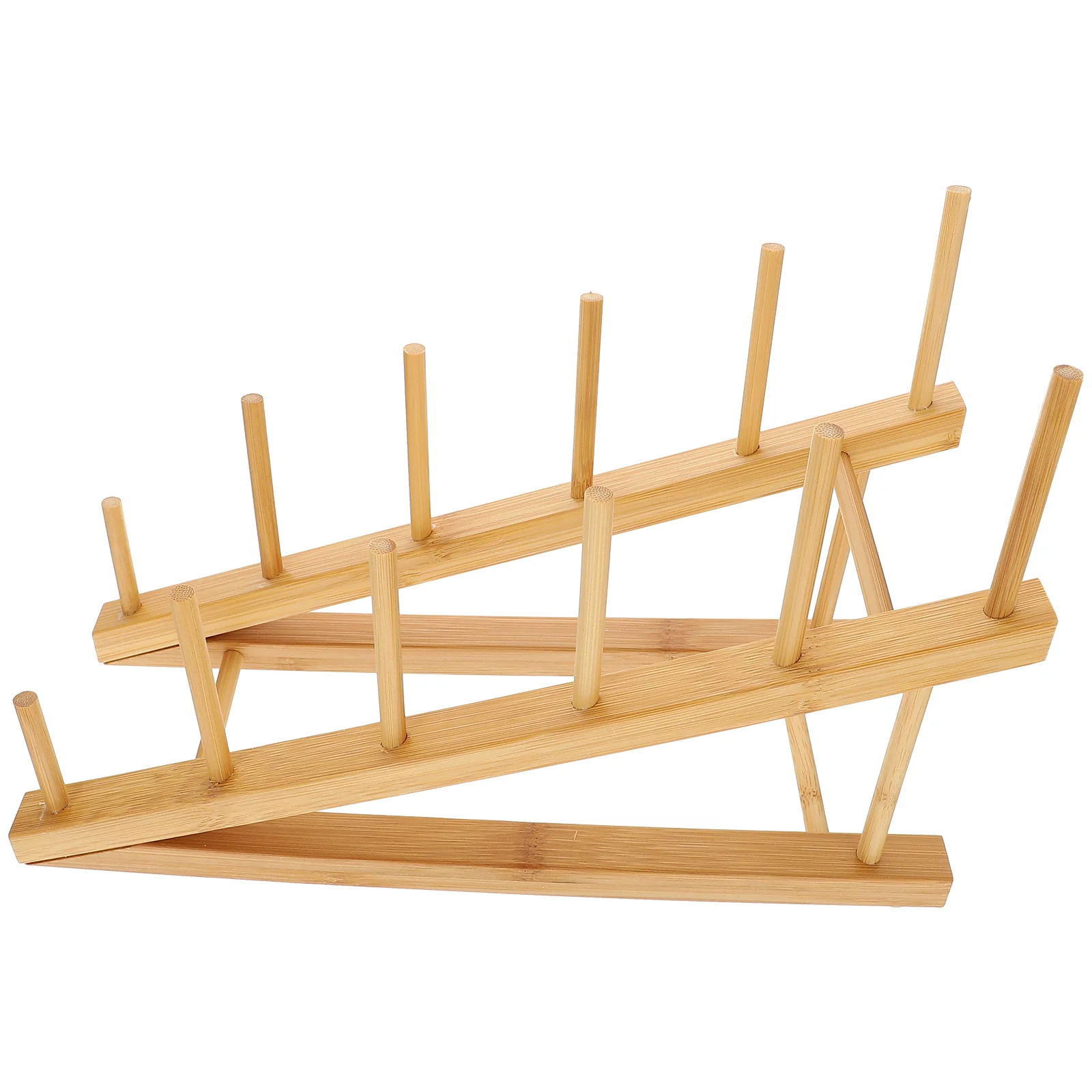 

Rack Dish Holder Plate Drying Kitchen Storage Organizer Wooden Stand Bowl Bamboo Racks Draining Shelf Plates Drain Display