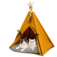 pet teepee tent for small dogs and cats portable puppy sweet bed washable dog or cat houses with cushion %e3%83%86%e3%83%b3%e3%83%88