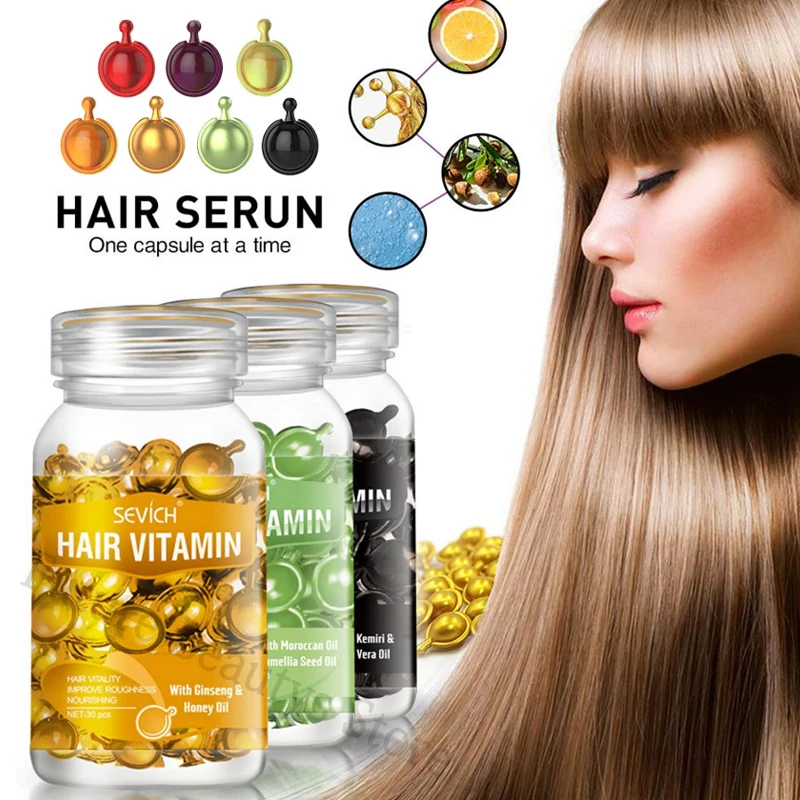 

Hair Vitamin Capsule Oil Women Smooth Silky Keratin Complex Oil Treatment Nourishing Repair Natural Extract Damage Hair Care