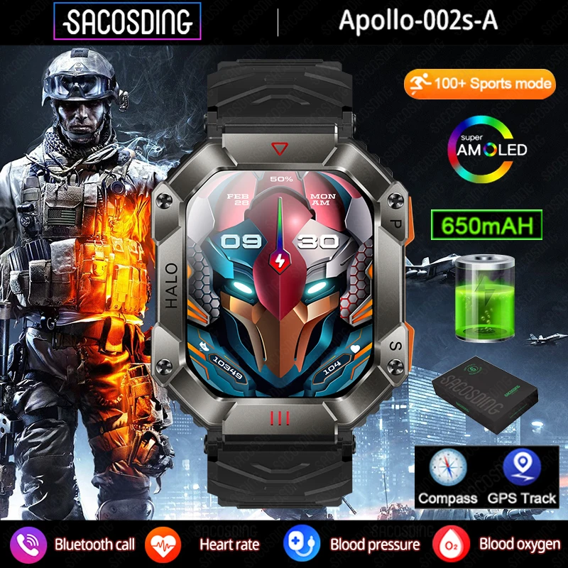 

2023 New GPS Sports Smart Watch Men HD Call Compass Blood Pressure Oxygen 650mAh Battery Ultra Clock Outdoor Sports Smartwatch