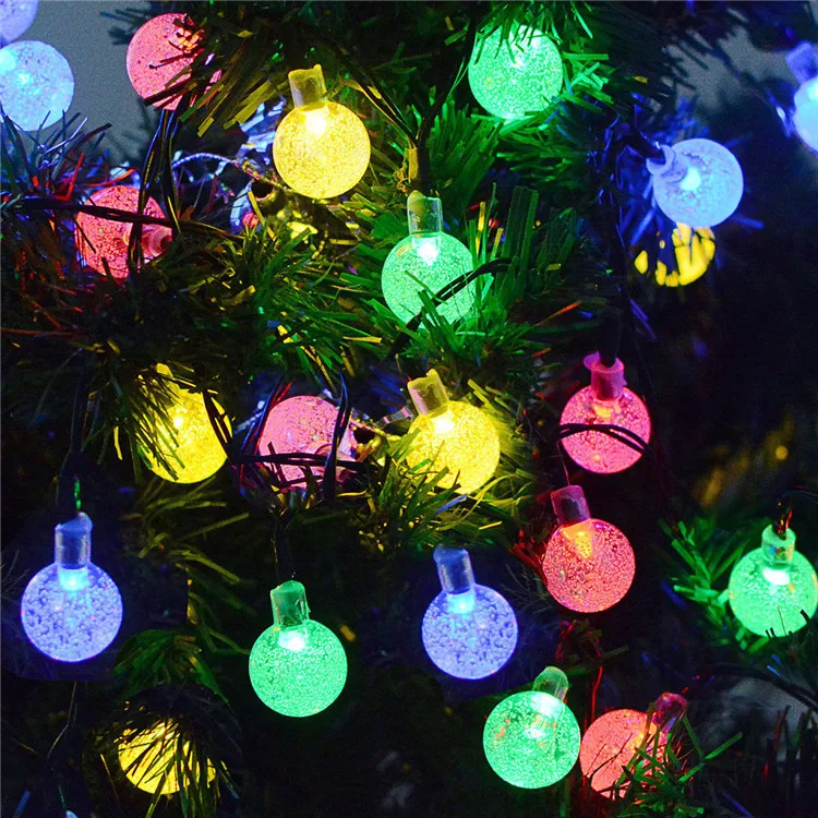 

7M/12M Outdoor Garden Solar Ball String Lights Teardrop Lamp Waterproof Multicolor Water String Lights Drop For Patio Yard Party