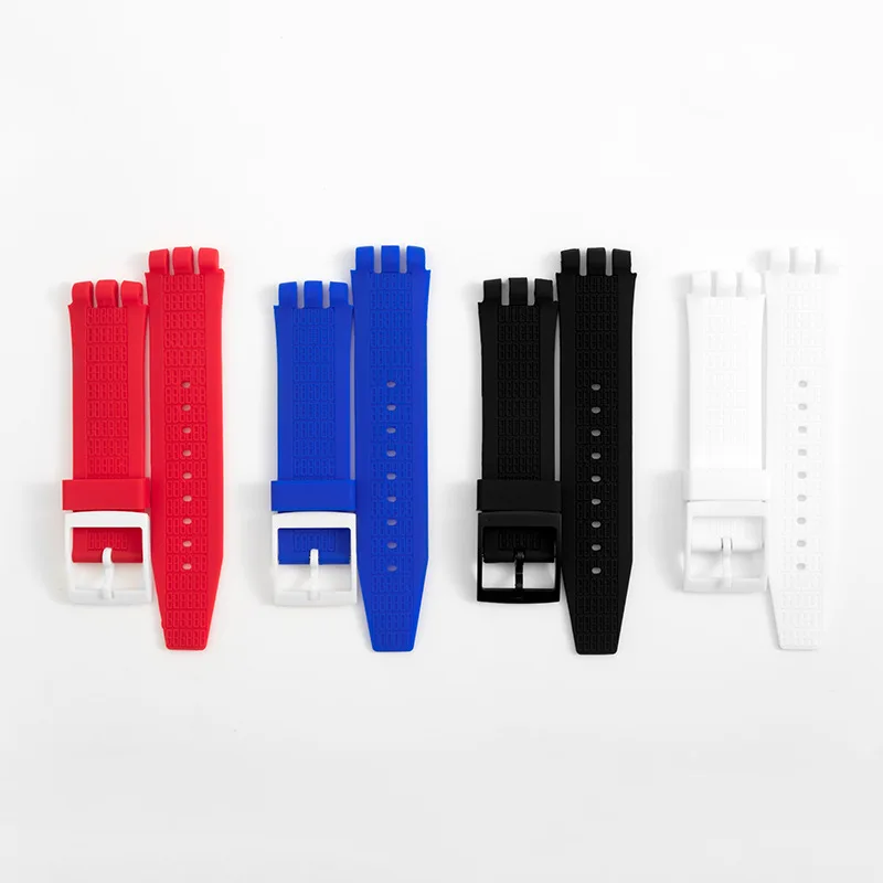 

Silicone Strap for Swatch for Men Women Soft Concave and Convex Strap 24mm 196 Series Sport Replacement Watch Accessories