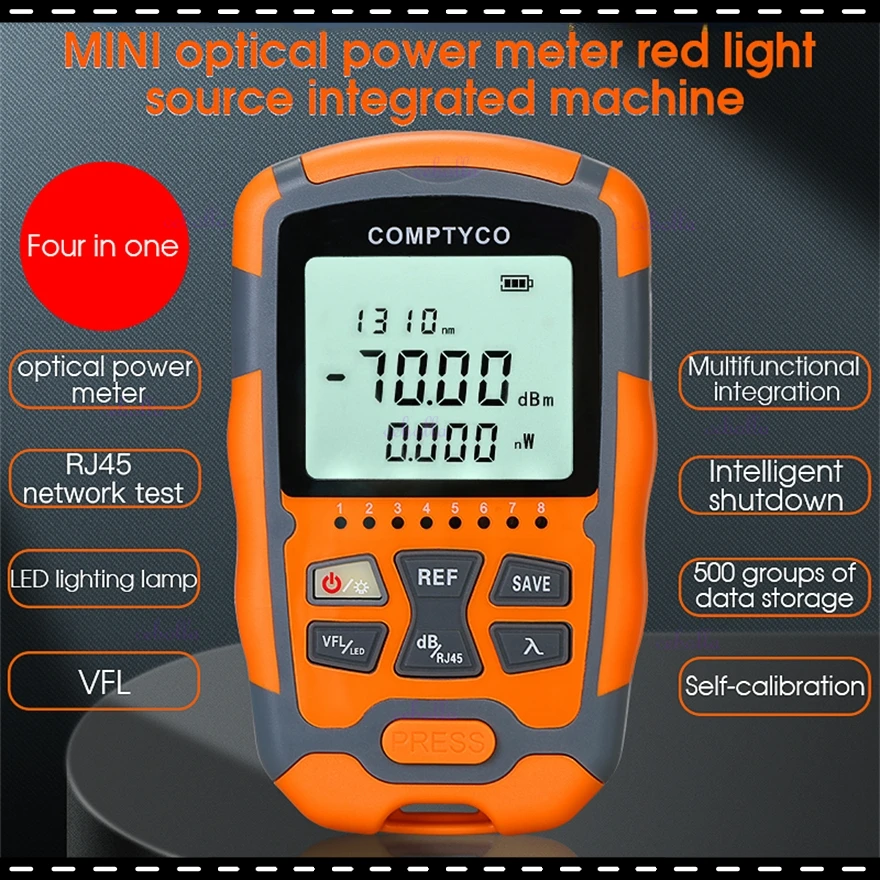 

4 в 1 флейдж 1/1015/30/50 мВт оптический измеритель мощности с визуальным локатором неисправности, сетевой кабель, тест оптического волокна er -70 ~ + ...