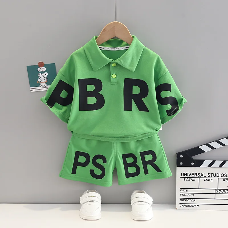 

Fashion Summer Clothing Sets for Boy Cotton Kids Clothes Outfits Letter Summer Child Tracksuit Short Sleeve Shorts Costume
