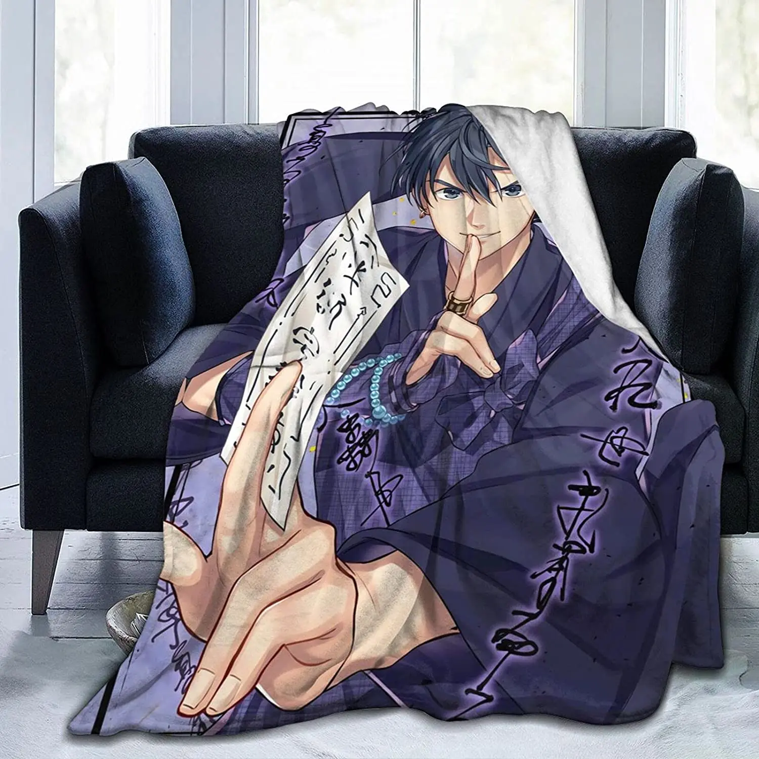 

Miroku Fluffy Soft and Comfortable Blanket, Anime Warm Embrace of Sympathy