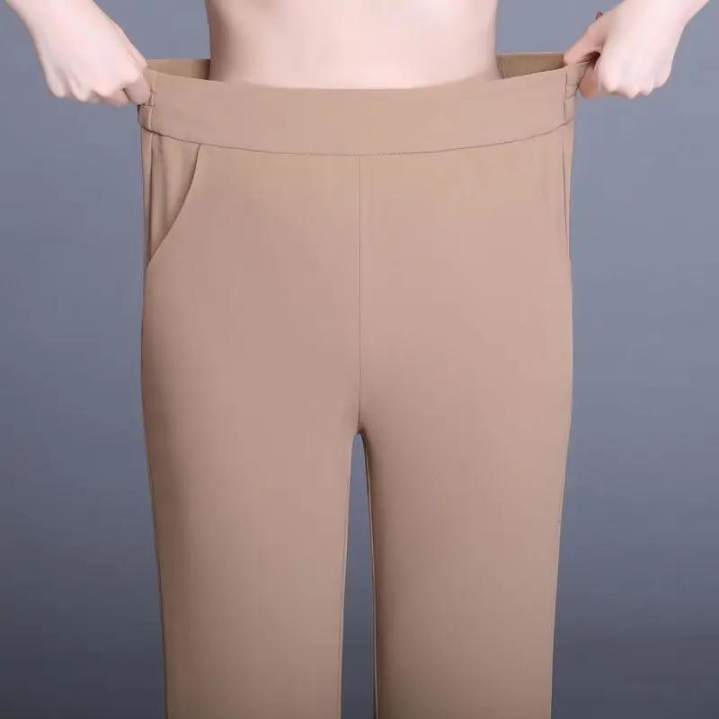 Простые офисные женские летние брюки однотонные модные облегающие прямые