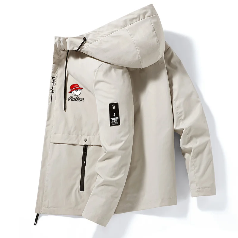 Malbon Golf Jacket Spring and Autumn New Men's Windproof Cycling Zipper Casual Work Jacket Fashion Outdoor Adventure Jacket