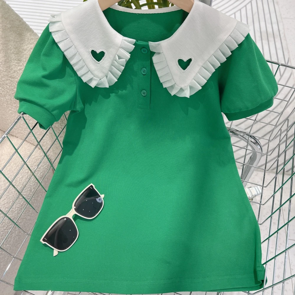 

Matching Family Outfits Summer New Green Fashion Princess Dresses for Girls Casual Short Sleeve Floral Mother Daughter Clothes