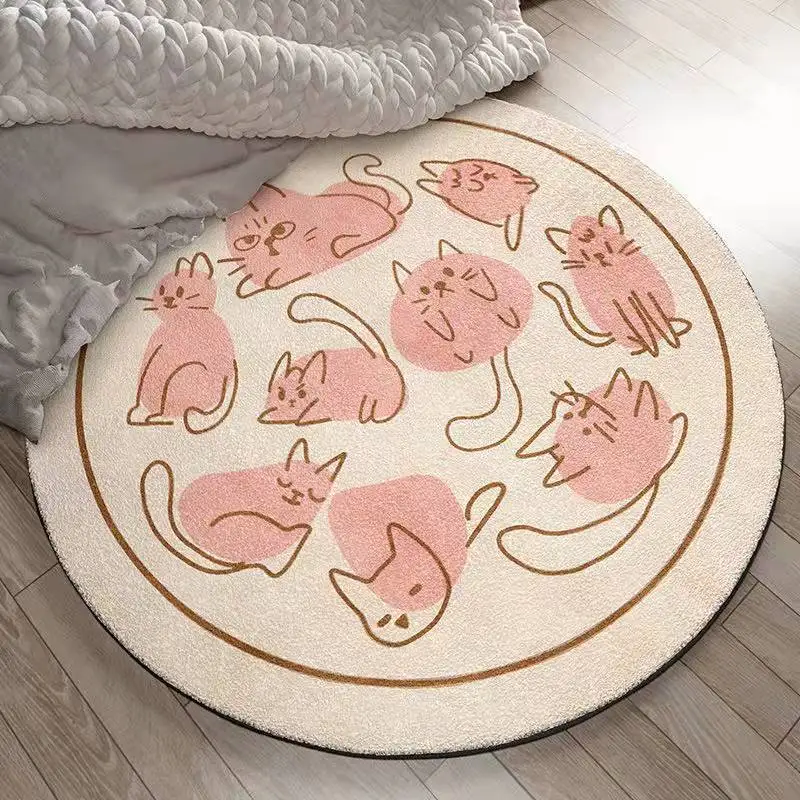 Плюшевый коврик с божьей коровкой в красную точку Круглый пышный мягкий