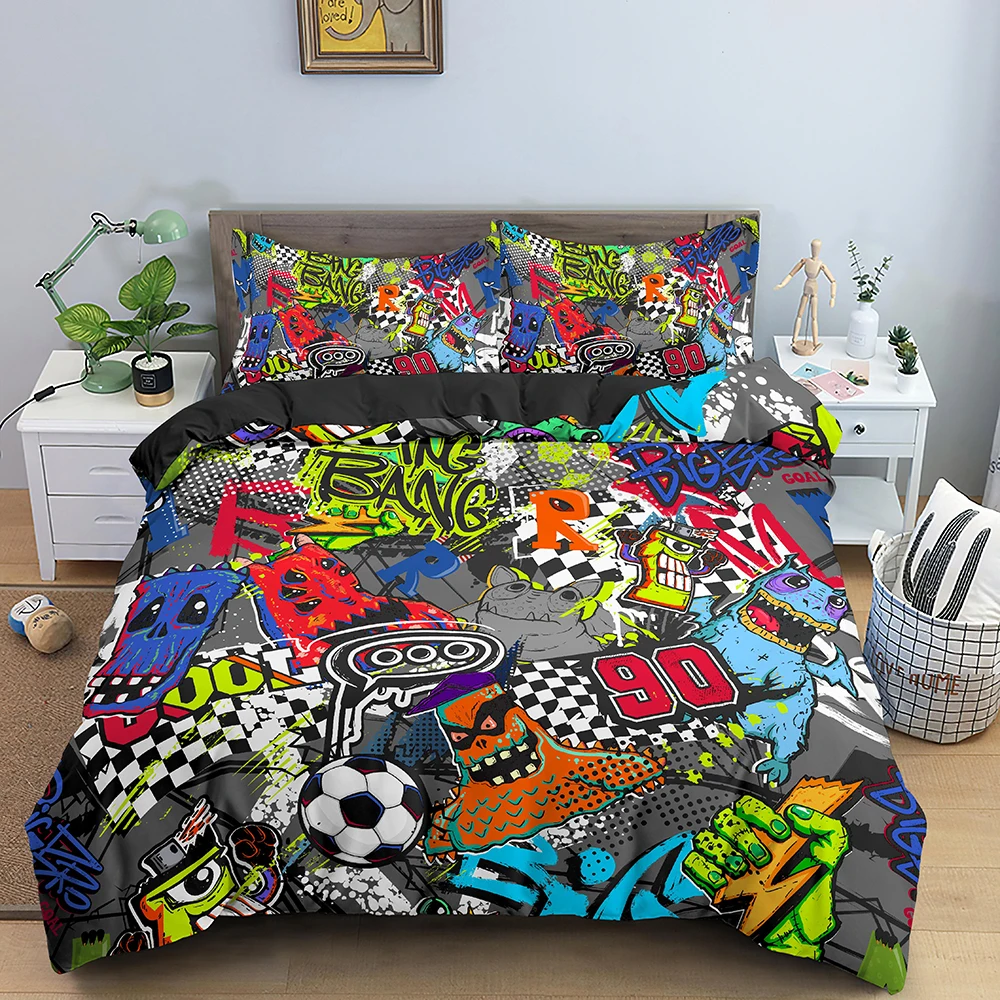 

Bedding Set for Baby Kids Child 3D Cartoon Graffiti Crib Set & Pillowcase Edredones Niños Blanket Quilt Cover Duvet Cover