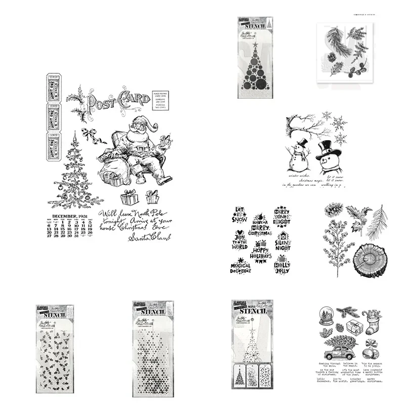 Вафельная Холли Рождество Whatnots Tree Frostie Санта-Визит Пол Праздник Металлические