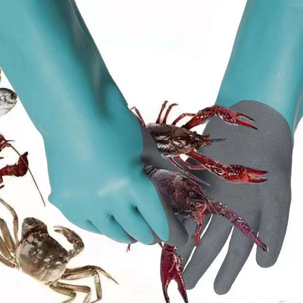 Зеленые рабочие перчатки многофункциональные чистящие для уничтожения рыб