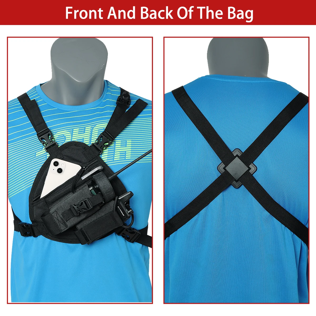 Tactical Shoulder Bag Men Outdoor Adjustable Shoulder Chest Bag For Walkie Talkie Pouch Holster For UV-5R BF-888S