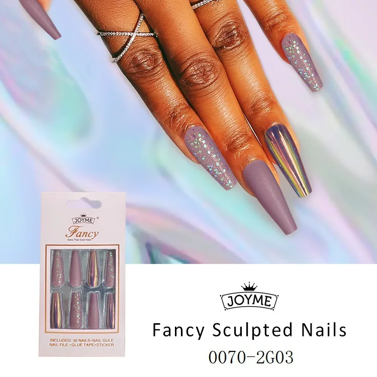 

30 Pieces Fake Nails Finished Nail Pieces Finished Long Ballet Nails Almond Manicure Patches Wearing Nails Art Decorations