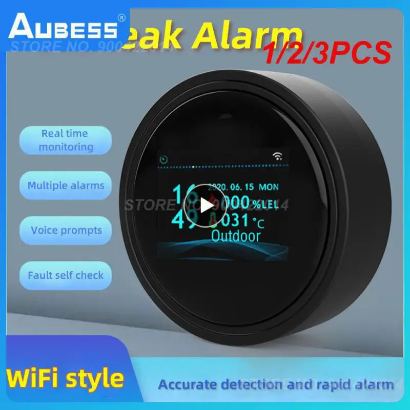 

1/2/3PCS Smart Gas Leak Detector Tuya Wifi Smart Natural Gas Alarm Sensor LED Digital Gas Smoke Alarm works with Smartlife