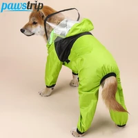 pet dog raincoat jumpsuit reflective rain coat jacket for small medium large dogs outdoor waterproof dog clothes pet supplies
