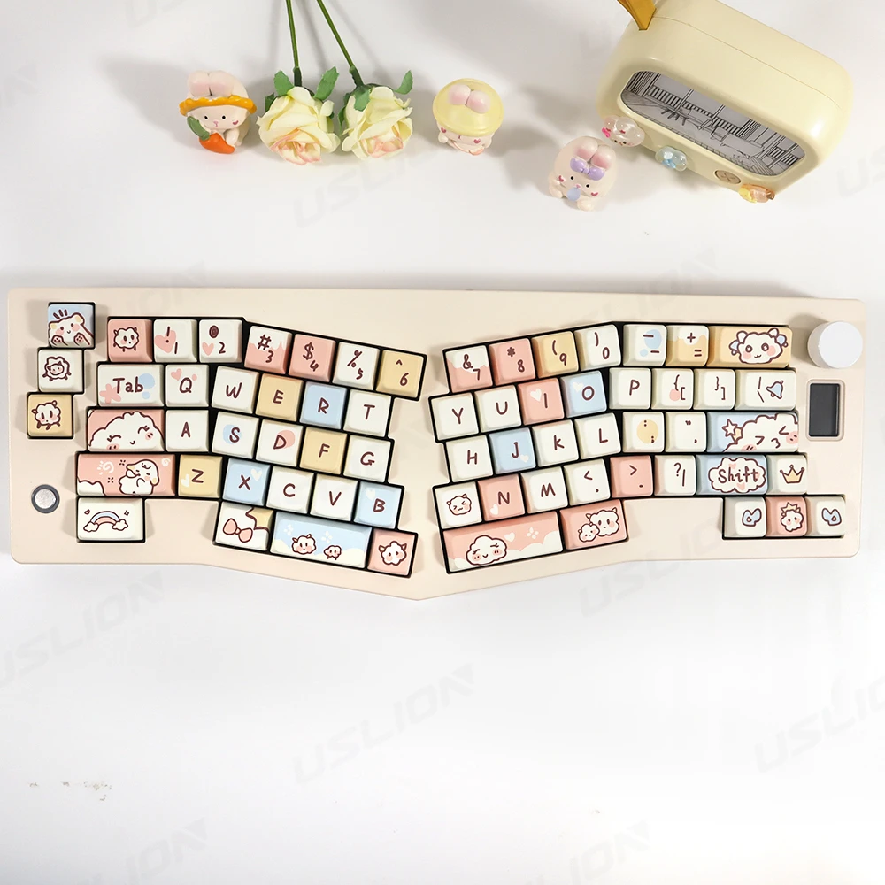 

151/74 Keys MDA Profile Keycaps Sheep Theme PBT Five-sided Hot Sublimation Customized Key Caps for Mechanical Keyborad Mx Switch