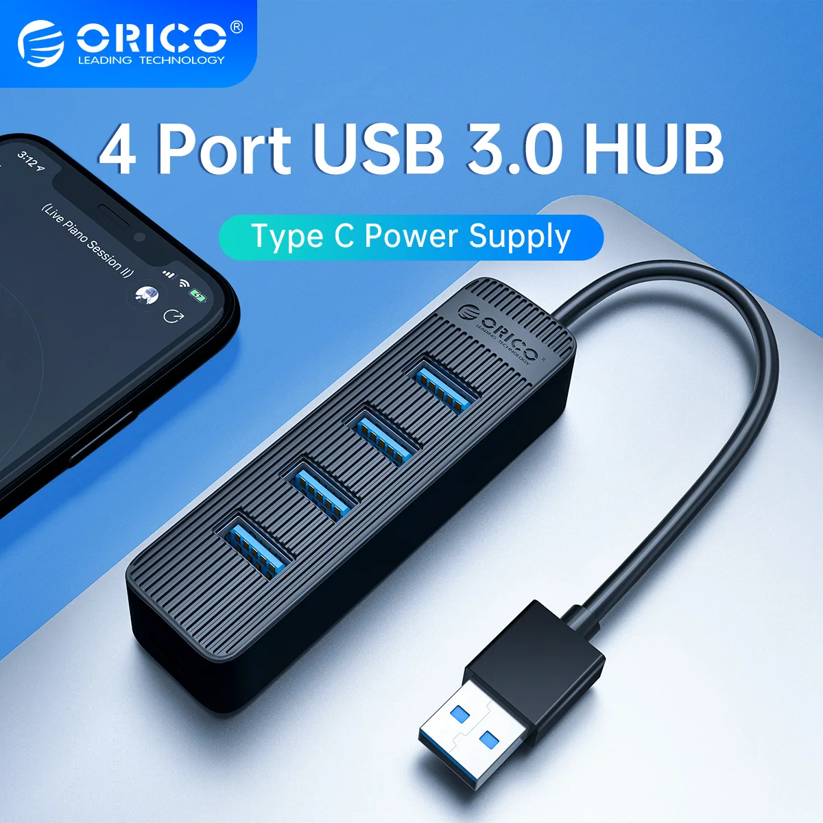 

USB-разветвитель ORICO, USB 3,0, USB Type-C, 4 порта