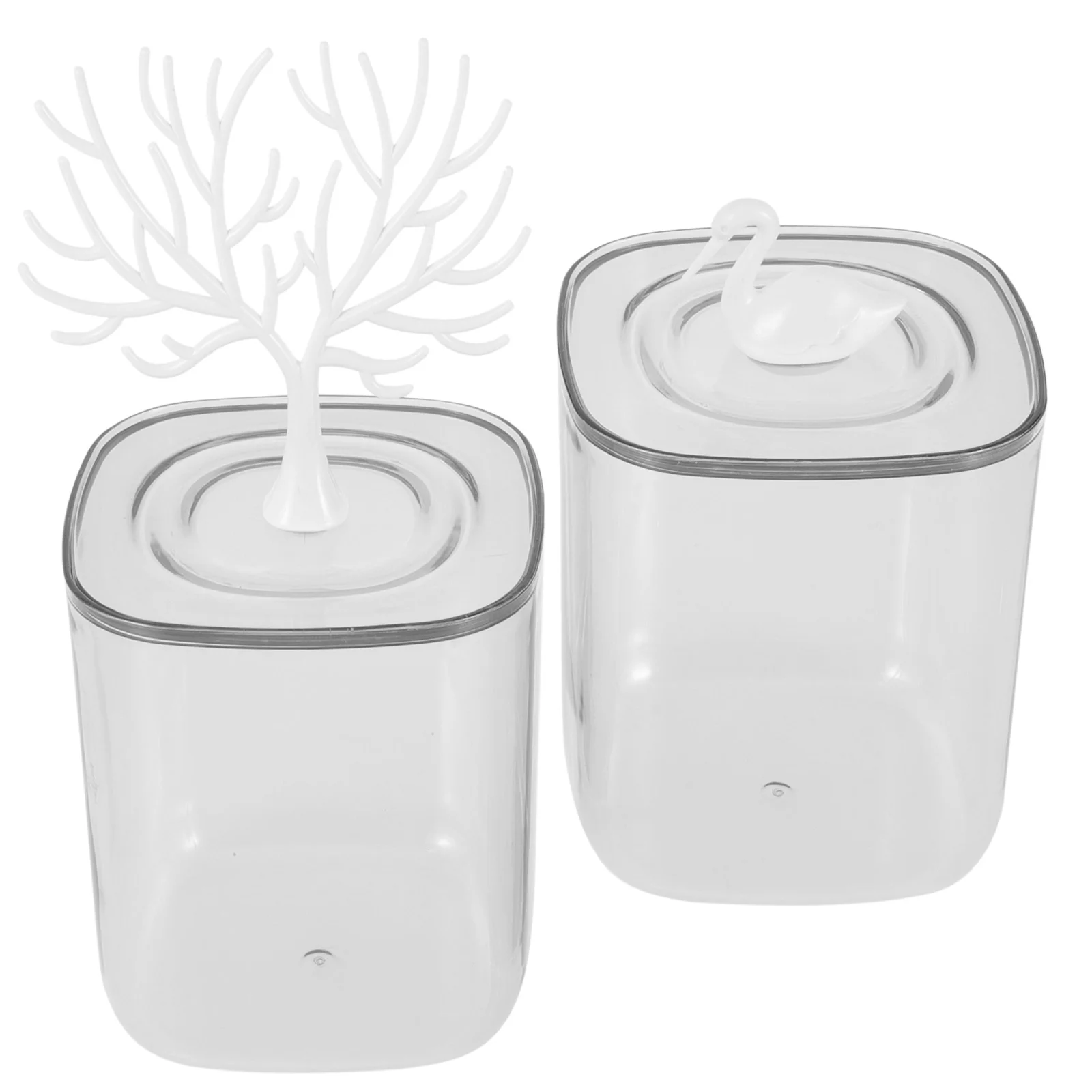 

2 Pcs Cotton Swabs Storage Box Cotton Pad Holder Container Cotton Swab Container