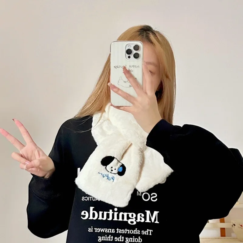 Sanrio мультфильм Pochacco плюшевый шарф для мальчиков и девочек зимние утолщенные