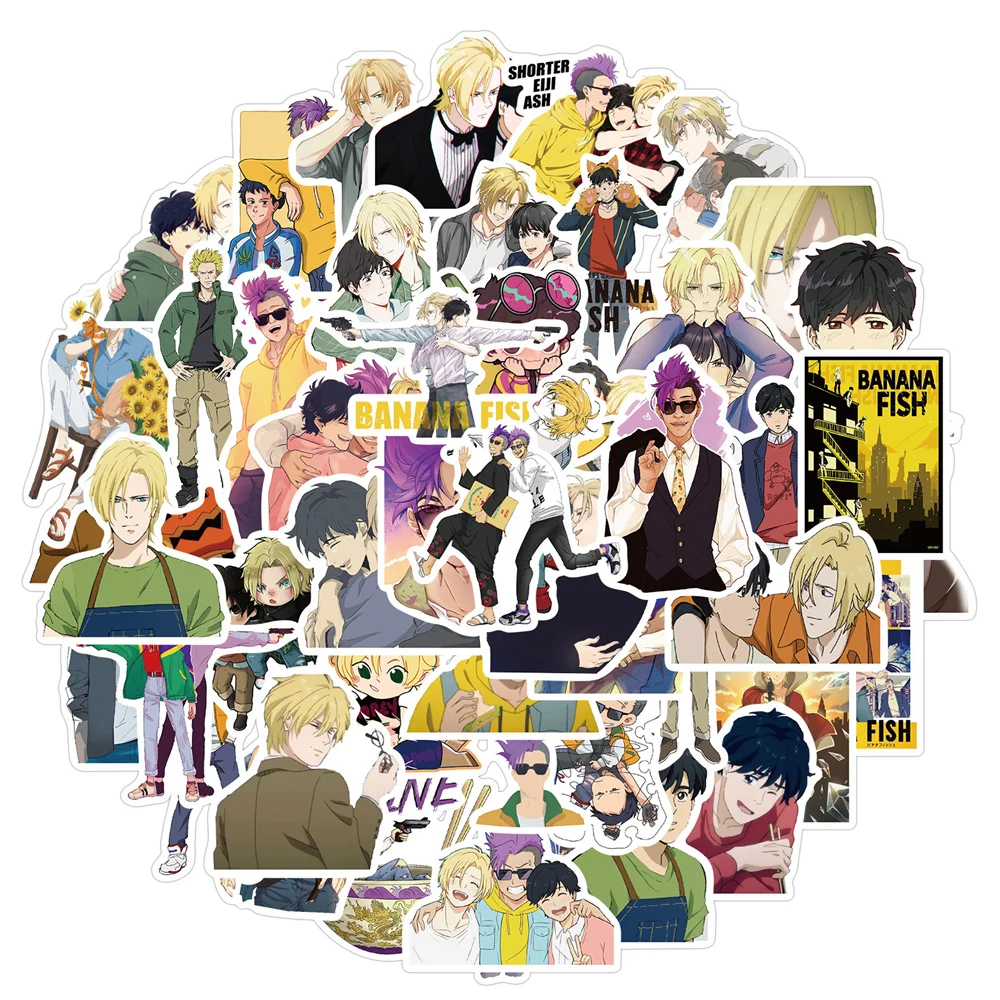 

10/30/50PCS Anime BANANA FISH New Sticker Graffiti Decoration Luggage Notebook Helmet Guitar Waterproof Sticker Wholesale