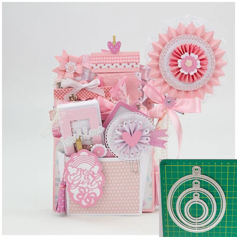 

Circular hanging tag frame Metal cutting dies stencils for DIY Scrapbooking/photo album Decorative Embossing DIY Paper Cards