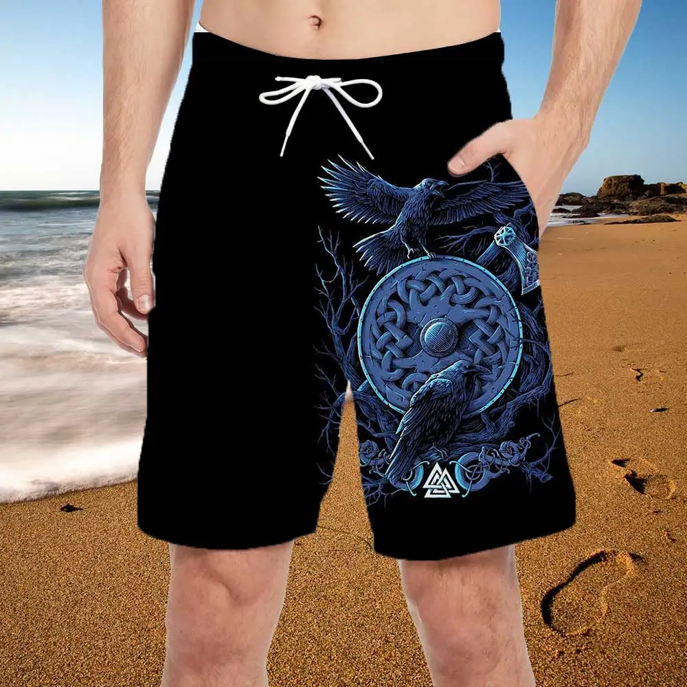 3D printing loose shorts men's 2022 new summer running Harajuku breathable casual beach shorts hot selling sports pants