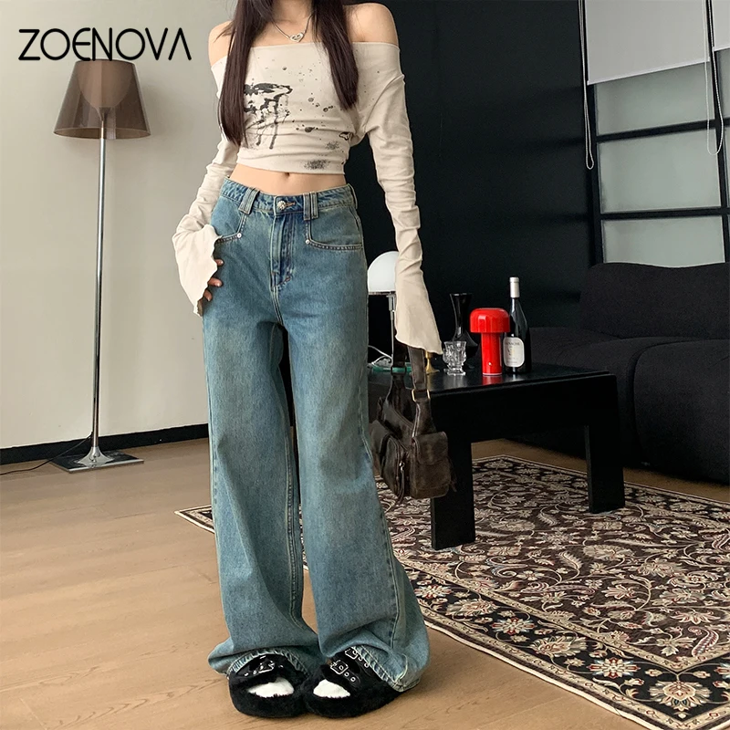 w modzie ZOENOVA простые женские джинсы высокого качества весна-осень 2023 модные Maillard