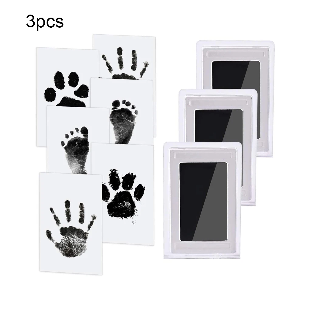 

3 Pieces Newborn Baby Handprint Footprint Inkpad Animal Stamp Souvenirs