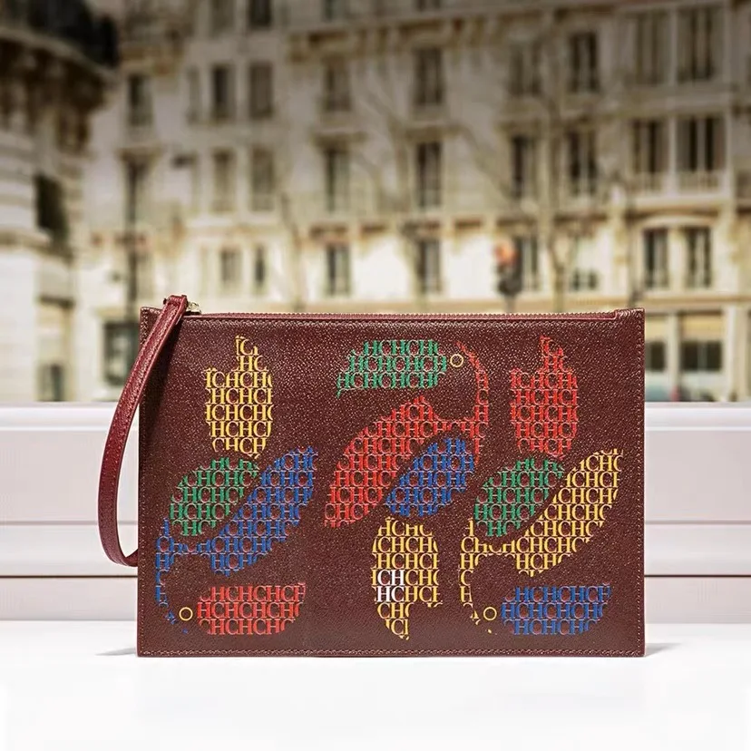 CHCH HCHC European and American niche luxury brand 2022 new women's zipper fashion printed pattern handbag