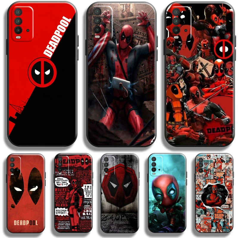 

Marvel Deadpool Phone Case For Xiaomi Redmi Note 8 8T Pro Case For Redmi 8 8A Coque TPU Funda Liquid Silicon Black