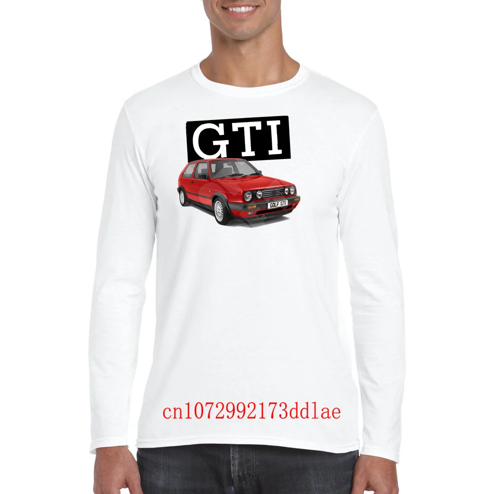 Mk2 Red Golf Gti Mens 100% cotton T Shirt Personalised number plate opt.