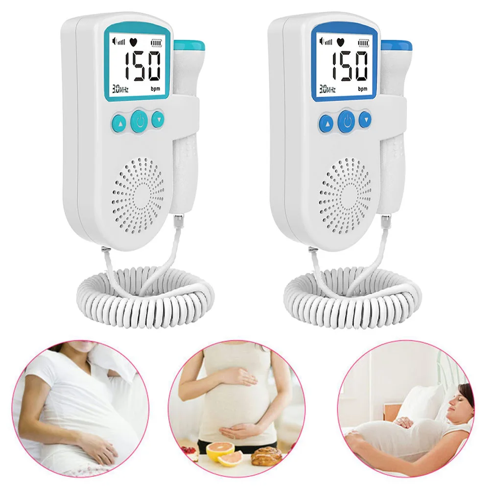 Doppler Fetal Heart rate Monitor Home Pregnancy Baby Fetal Sound Heart Rate Detector LCD Digital Display No Radiation
