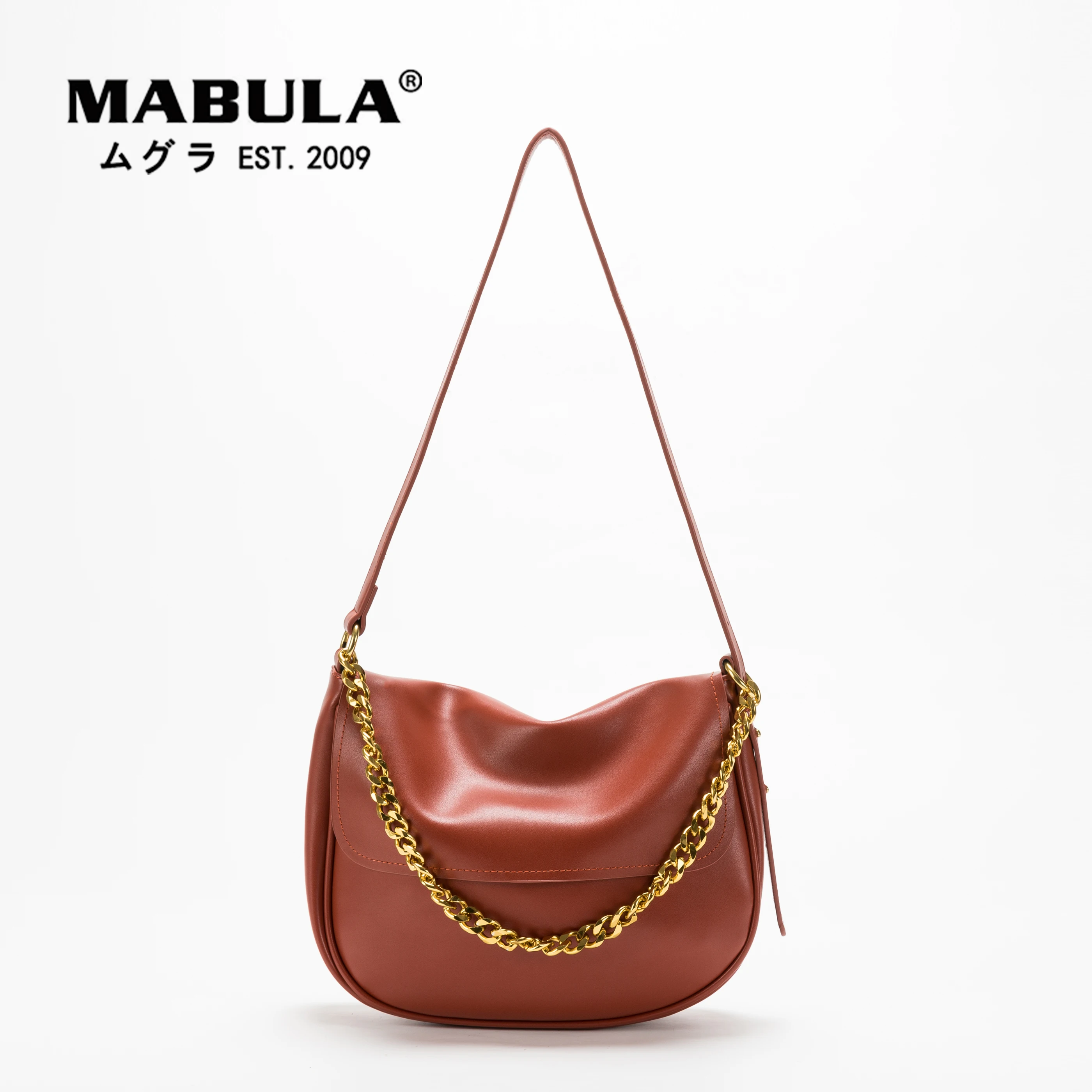 

Сумка-тоут MABULA женская с цепочкой, Винтажная сумочка на плечо из мягкой кожи, стильный саквояж кросс-боди с откидной крышкой, простой дизайн,...