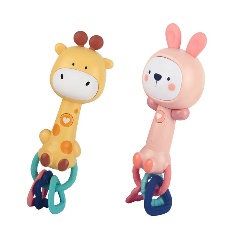 

N80C Baby Grip Toy Giraffe/Rabbit-shape for Infant Rattle Activity Newborn Gift