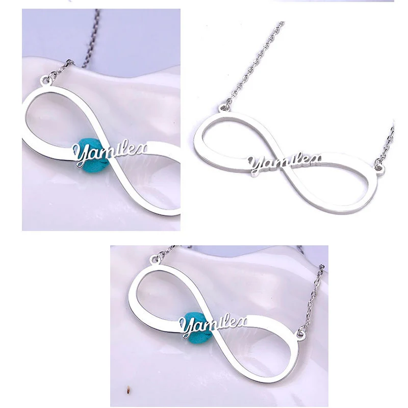 

Costume Nameplate Necklace Gold Custom Infinity Single Name Pendant Women Choker Colar Necklaces Infinite Love Gifts for Friend