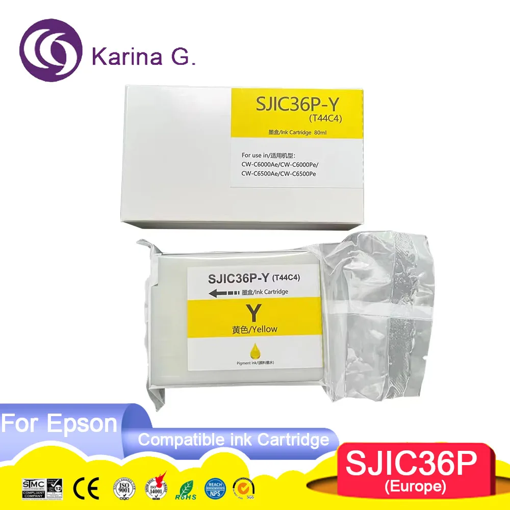 SJIC36 SJIC36P T44C1 T44C2 T44C3 T44C4 C13T44C140 Совместимые картриджи для принтера цветных этикеток