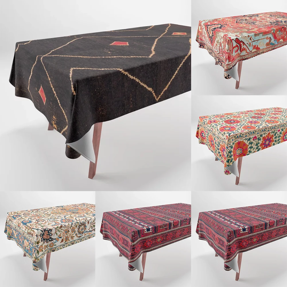 

Скатерти с цветочным принтом, домашний декор, прямоугольная искусственная Свадебная Декоративная скатерть, пылезащитная скатерть, скатерть