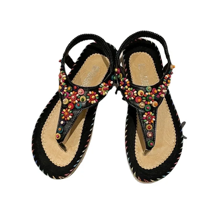 Женские замшевые босоножки на плоской подошве бежевые большого размера с