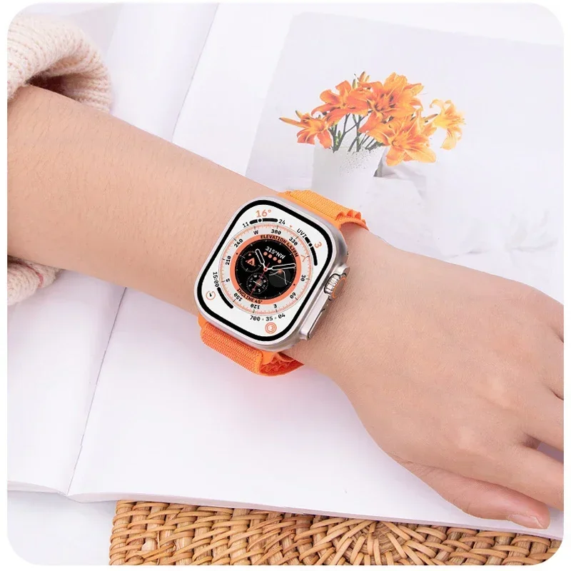 Фото Alpine Loop for apple watch band ultra 2 49mm Series 10 46mm 42mm 40-44mm 45mm 41mm G-hook sport straps iwatch 10 9 8 7 6 SE 5 4 №4