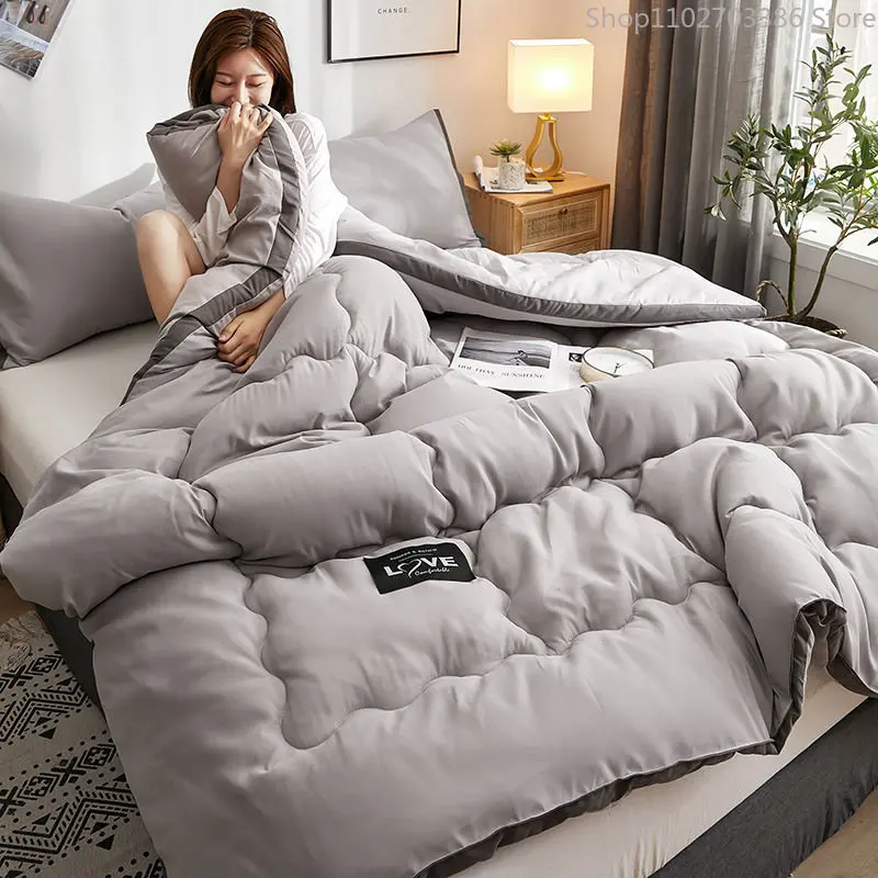 

Зимнее одеяло, утолщенное теплое одеяло для кровати, двойное покрывало, мягкое одеяло, домашние скандинавские одеяла с наполнителем, утолщенное теплое одеяло